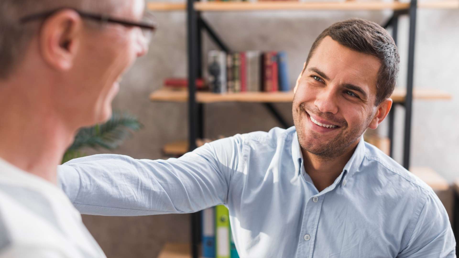 Man smiling and talking to counselor during Borderline Personality Disorder treatment in Nashville