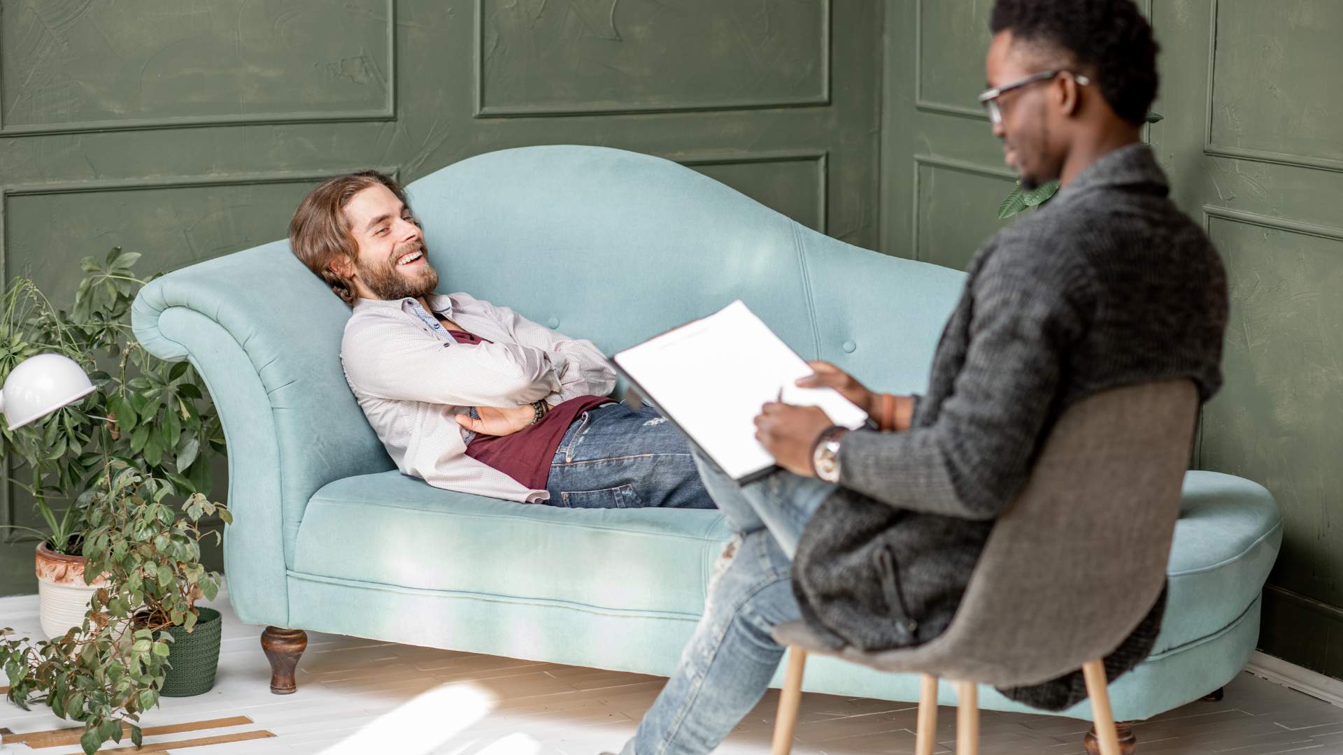 Lying man in counselling for EMDR Therapy That Accepts United Healthcare In Nashville, Tennessee