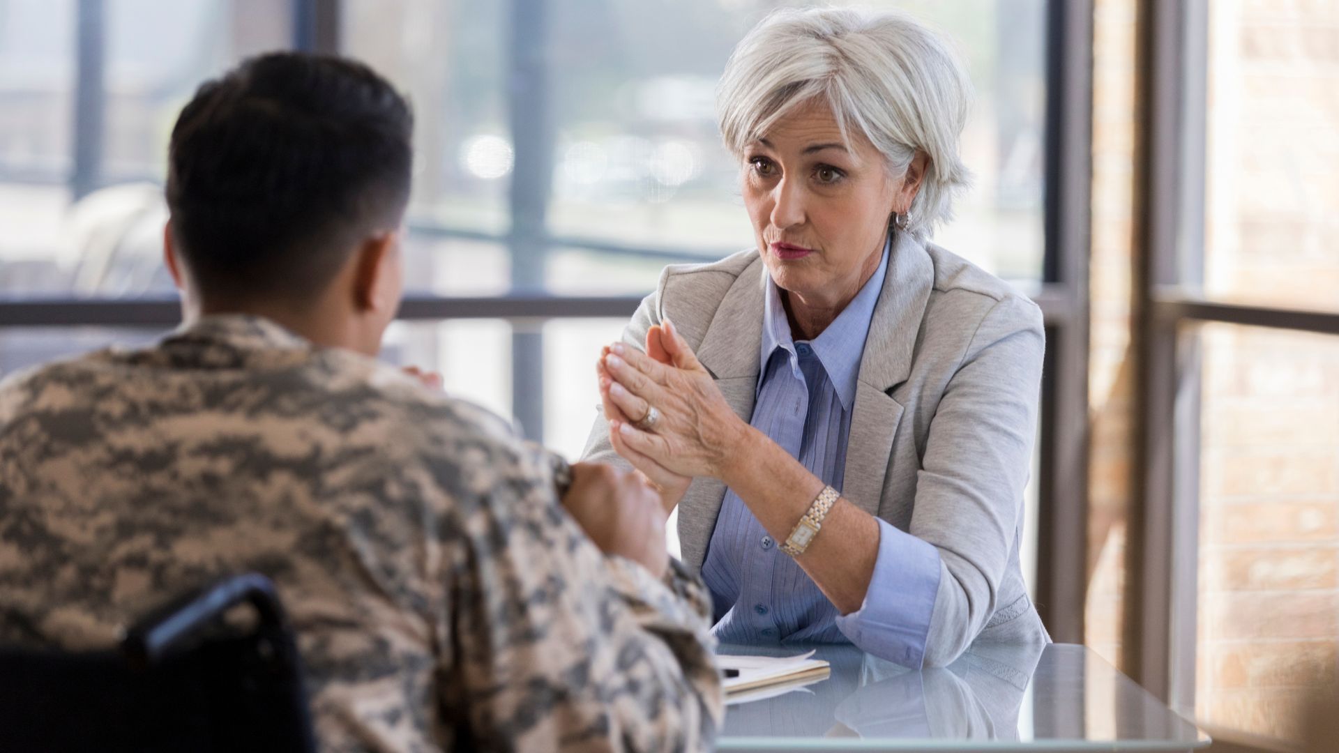 Man in uniform undergoing Mental Health Treatment That Accepts Blue Cross Blue Shield In Nashville, Tennessee